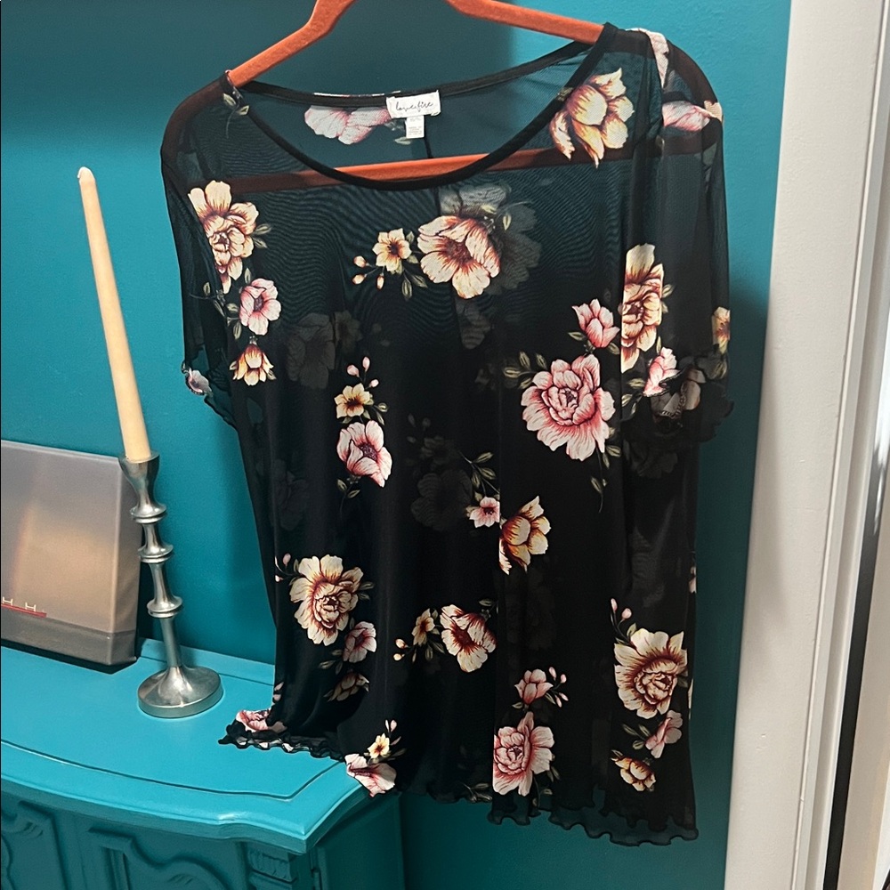 lover fire Black Floral Blouse